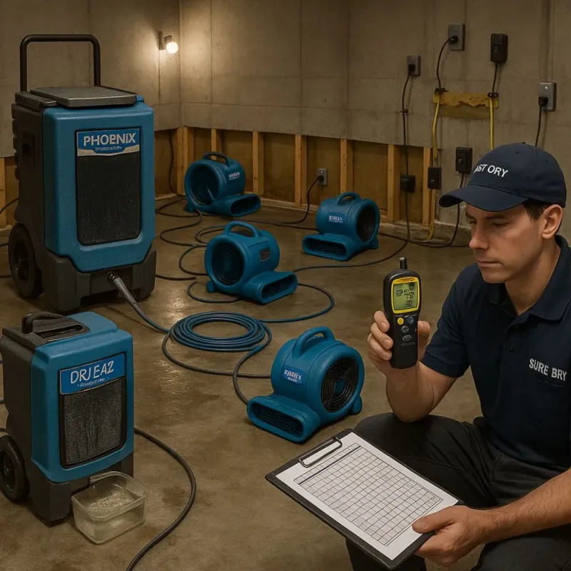 Structural Drying and Dehumidification process in Rio Linda, CA